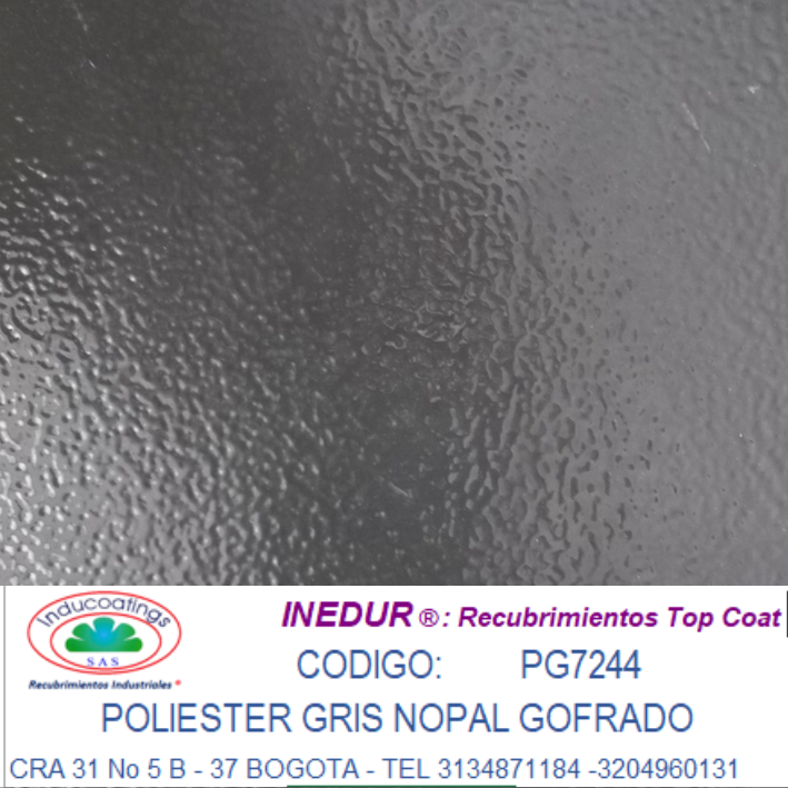 Poliester Gris Nopal Gofrado Brillante