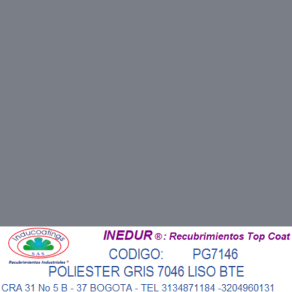 Poliester Gris RAL 7046 Liso Brillante