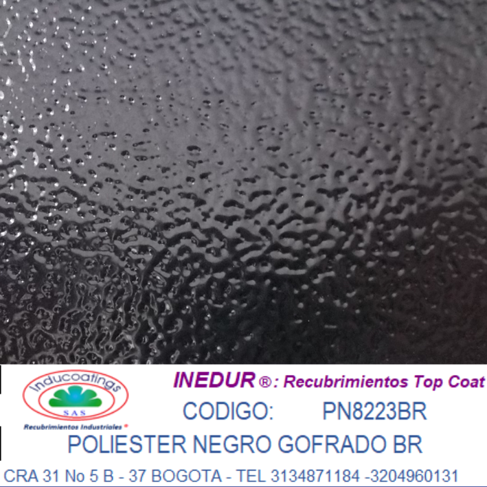 Poliester Negro BR Gofrado Brillante