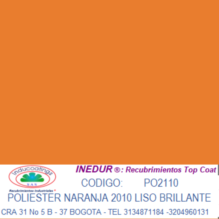 Poliester Naranja RAL 2010 Liso Brillante