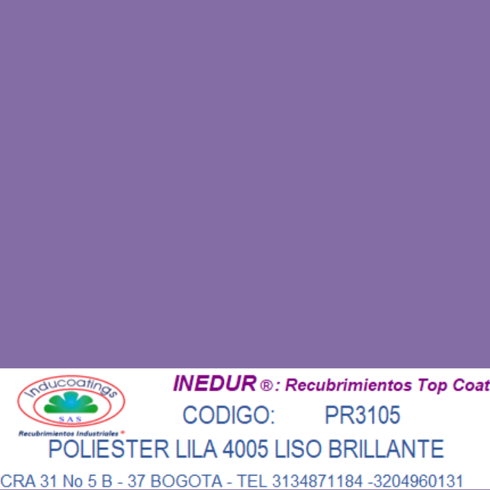 Poliester Lila RAL 4005 Liso Brillante